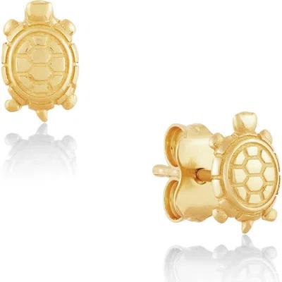 Frankie & Zoe 14k Yellow Gold Turtle Stud Earrings