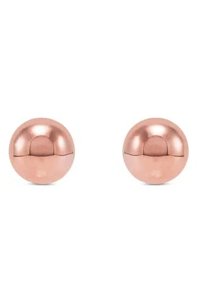 Frankie & Zoe 4mm Half Ball Stud Earrings In Pink