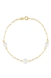Frankie & Zoe 5-7mm Cultured Freshwater Pearl Station Bracelet In Gold