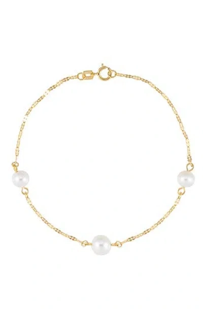 Frankie & Zoe 5-7mm Cultured Freshwater Pearl Station Bracelet In Gold