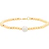 Frankie & Zoe 8mm Pearl Beaded Bracelet In Gold
