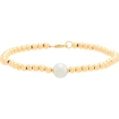 Frankie & Zoe 8mm Pearl Beaded Bracelet In Gold
