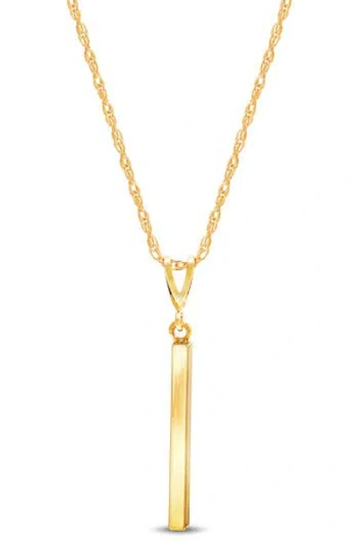 Frankie & Zoe Bar Drop Pendant Necklace In Gold