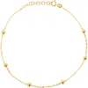 Frankie & Zoe Beaded Station Anklet In Gold