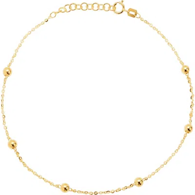 Frankie & Zoe Beaded Station Anklet In Gold