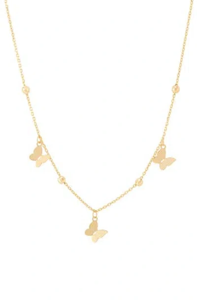 Frankie & Zoe Butterfly Station Necklace In Gold