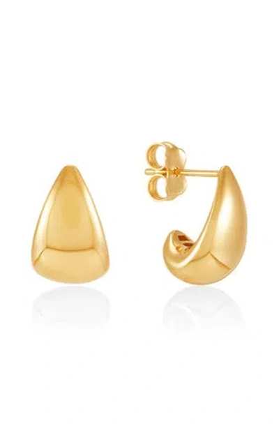 Frankie & Zoe Chunky J Hoop Earrings In Gold