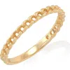Frankie & Zoe Curb Link Band Ring In Gold