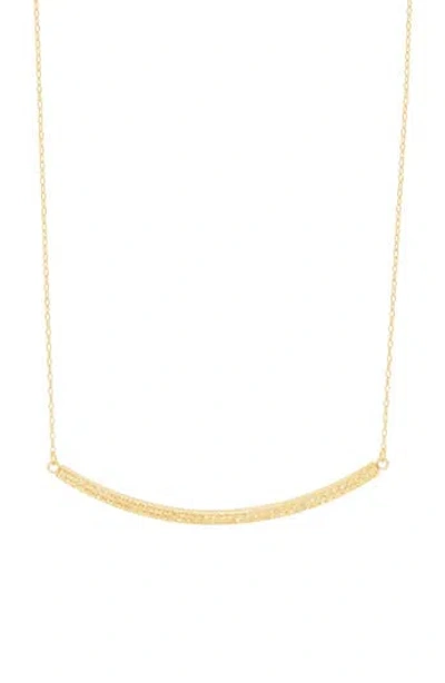 Frankie & Zoe Curved Diamond-cut Pendant Necklace In Gold