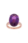 Frankie & Zoe Diamond & Amethyst Ring In Gold