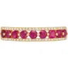 Frankie & Zoe Diamond & Ruby Band Ring In Multi