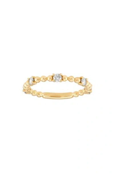 Frankie & Zoe Diamond Beaded Band Ring In Gold
