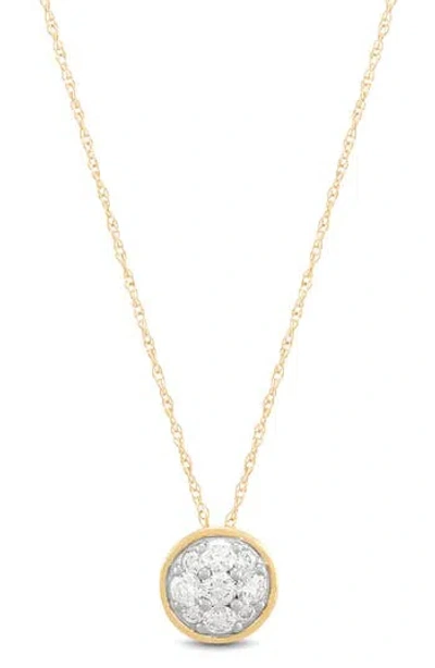 Frankie & Zoe Diamond Bezel Pendant Necklace In Gold