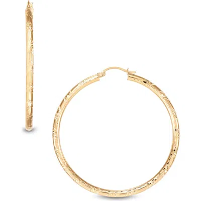 Frankie & Zoe Diamond Cut Hoop Earrings In Gold