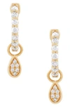 Frankie & Zoe Diamond Drop Huggie Hoop Earrings In Gold