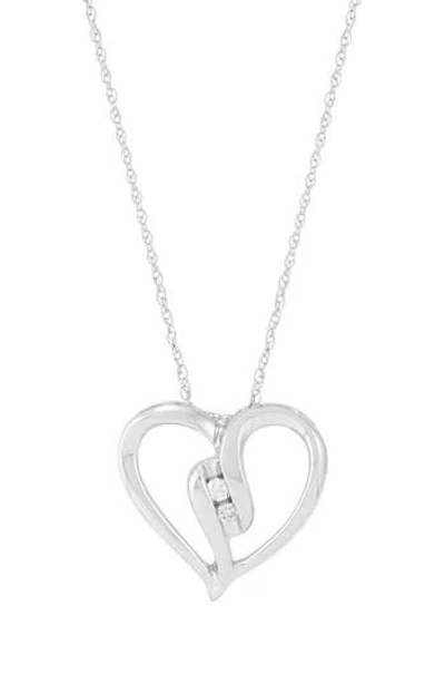 Frankie & Zoe Diamond Heart Pendant Necklace In Gold