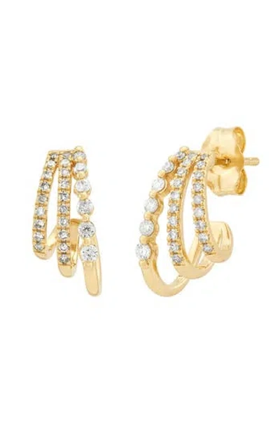 Frankie & Zoe Diamond Hoop Earrings In Gold