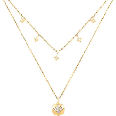Frankie & Zoe Diamond Layered Necklace In Gold