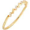 Frankie & Zoe Diamond Zigzag Band Ring In Gold