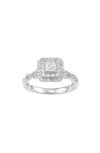 Frankie & Zoe Double Diamond Halo Ring In Gold
