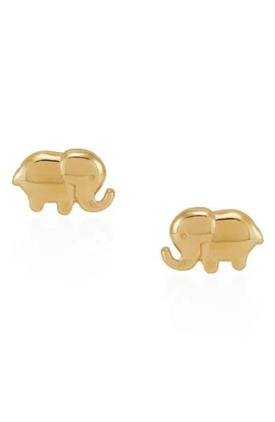 Frankie & Zoe Elephant Stud Earrings In Gold