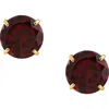 Frankie & Zoe Garnet Solitaire Stud Earrings In Gold