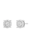 Frankie & Zoe Halo Diamond Stud Earrings In Gold