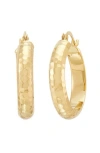 Frankie & Zoe Hammered Hoop Earrings In Gold