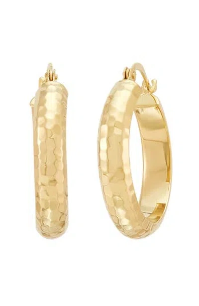 Frankie & Zoe Hammered Hoop Earrings In Gold
