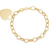 Frankie & Zoe Heart Charm Bracelet In Gold