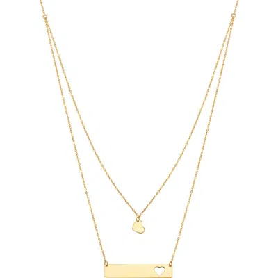 Frankie & Zoe Heart Cutout Layered Chain Necklace In Gold
