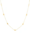 Frankie & Zoe Heart Station Necklace In Gold