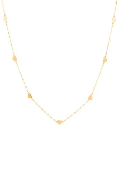 Frankie & Zoe Heart Station Necklace In Gold