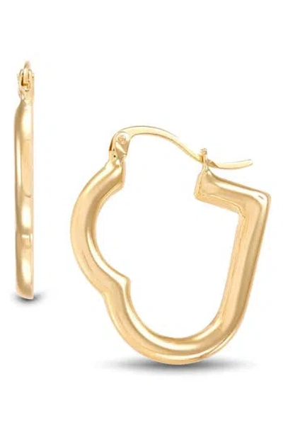 Frankie & Zoe Heart Tube Hoop Earrings In Gold