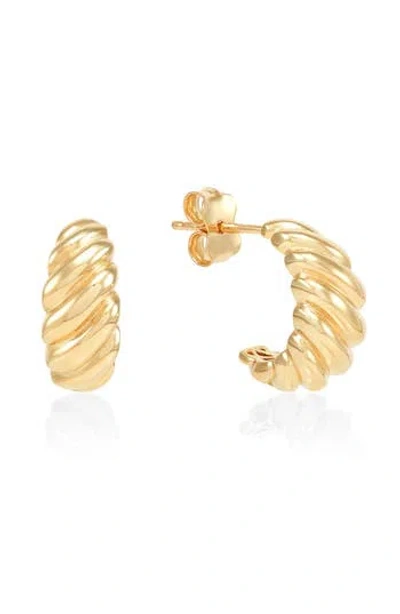 Frankie & Zoe J Hoop Earrings In Gold