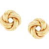Frankie & Zoe Knot Stud Earrings In Gold