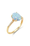 Frankie & Zoe Lab Created Opal Ring In Gold
