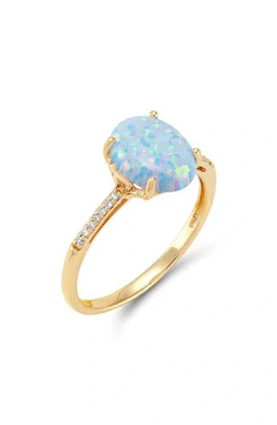 Frankie & Zoe Lab Created Opal Ring In Gold