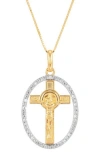 Frankie & Zoe Lab-grown Diamond Cross Pendant Necklace In Multi