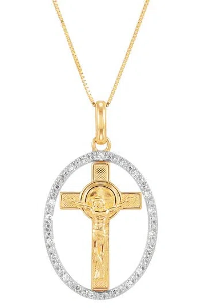 Frankie & Zoe Lab-grown Diamond Cross Pendant Necklace In Multi