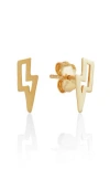 Frankie & Zoe Lightning Bolt Stud Earrings In Gold