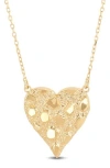 Frankie & Zoe Nugget Heart Pendant Necklace In Gold
