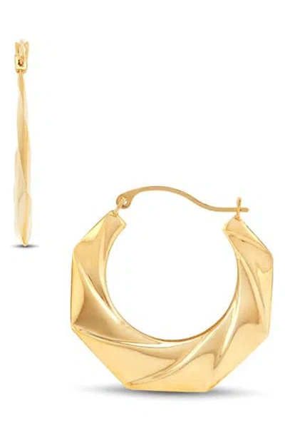 Frankie & Zoe Octagonal Hoop Earrings In Gold