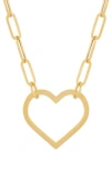 Frankie & Zoe Open Heart Pendant Necklace In Gold