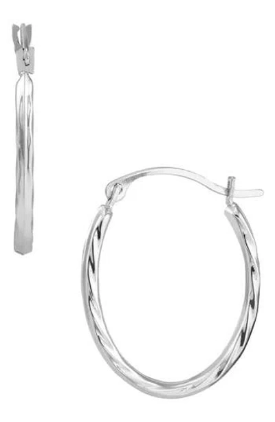 Frankie & Zoe Oval Hoop Earrings In Silver