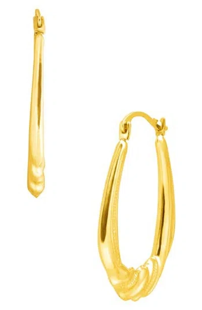 Frankie & Zoe Oval Scalloped Hoop Earrings In Gold