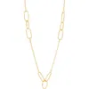 Frankie & Zoe Paper Clip Station Chain Necklace In Gold