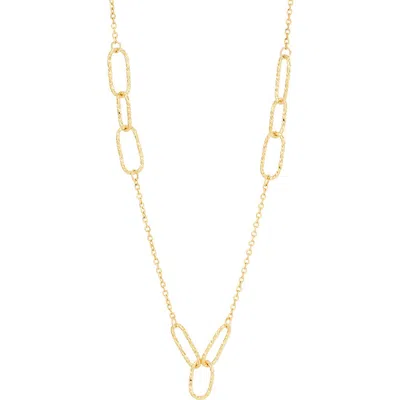 Frankie & Zoe Paper Clip Station Chain Necklace In Gold