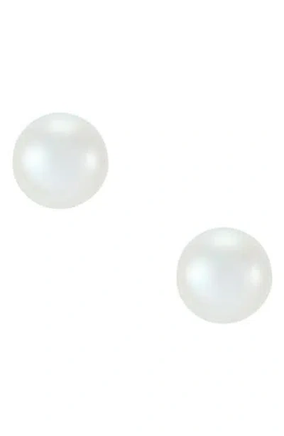 Frankie & Zoe Pearl Stud Earrings In White