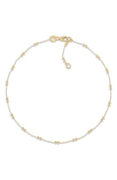 Frankie & Zoe Petite Beaded Station Anklet In Gold